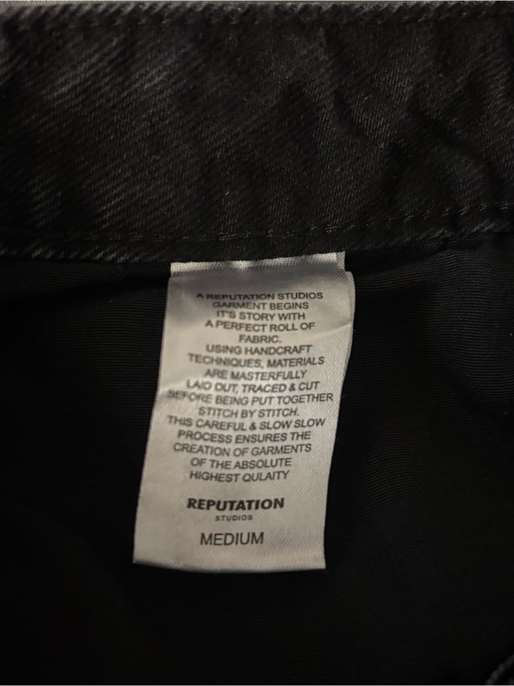 Reputation Studios Washed Black Rhinestone Flare Denim - Picture 8 of 10